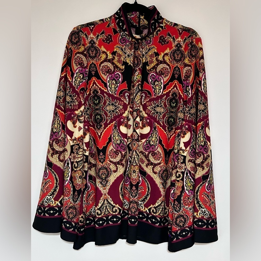 Marc Bouwer Unlimited Printed Bell Sleeve Blouse Size Medium
